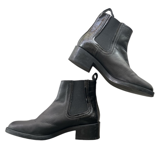 Zara Woman Black Combat Moto Boots - Picture 4 of 7